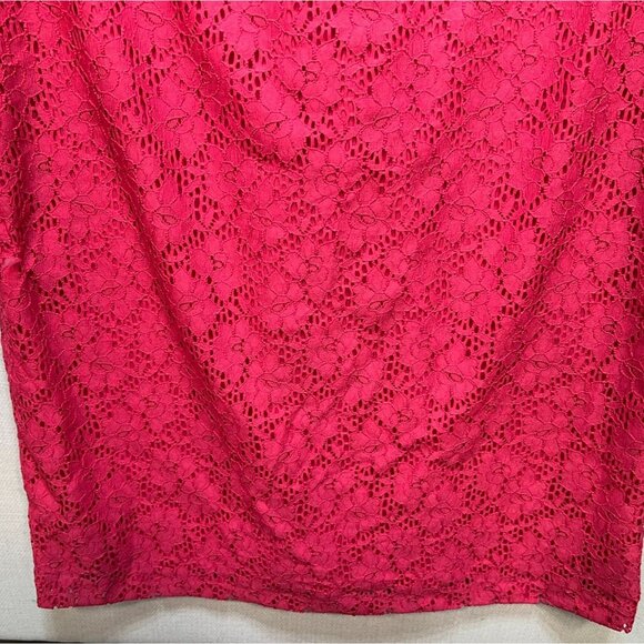 NWT Chaps Women Lace Sheath Dress Size 8 Calypso Coral Sleeveless Party Workwear - Picture 6 of 13